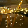 Lichterketten, 1,2 m, 8 LED-Lichterketten, batteriebetrieben, Pentagramm, fünfzackiger Stern, Weihnachten, Party, Hochzeit, Garten, Girlande