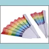 Party Favor Favor Rainbow Craft Fan Fan PP Plastics Hand Hand Fan Fan for Home Decoration Party Factory Direct 2 1SQ E1 DRO DHBXC