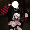 Kadın Hoodies Sweatshirts Emo tarzı Kadın Sokak Giyim Gotik Anime Sweatshirts Punk Uzun Kollu 2000S Grafik Tees Y2K Peri Grunge Goth Egirl Alt Giysileri 221007