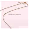 Pendant Necklaces 100% 925 Sterling Sier Original Personality Romantic Rose Vintage Allure Necklace Wedding Women Gift Jewelry Drop D Dhvaz