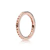 925 Sterling Silver Logo Heart Band Ring Ring Women Girls Wedding Jewelry com caixa original para Pandora Rose Gold Mens Casais