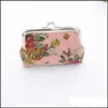 기타 보석 도구 밝은 색상 빈티지 꽃 동전 지갑을위한 여성용 꽃 스냅 클로저 작은 지갑 여름 액세서리 305 t2 dhnkc