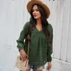 Women's Knits Tees Ladies Spring Chiffon Blouse Women Tops Fashion Casual Solid V Neck Long Sleeve Loose Summer Women Blouse Shirt Female Blusas 221007