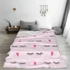 Decke mit niedlichen geschlossenen Augen, Plüsch, Cartoon, Schönheit, Wimpern, lustiger Überwurf für Zuhause und Sofa, 125 x 100 cm, 221007