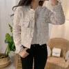 Damesbreien T Tees HMA Autumn Women Single-Breasted Tweed Jacket Hoge kwaliteit vrouwelijke elegante Koreaanse chique korte jas 221007