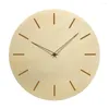 Wall Clocks Simple Modern Silent Non-Ticking Wooden Clock With Wood Pointer For Living Room Kitchen Home Office Housewarming Decor Gift