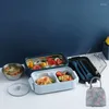 Zestawy naczyń obiadowych Bento Bento dla studentów biurowych podwójnie warstwy mikrofalowe pojemnik na ogrzewanie mikrofalowe z torbą