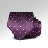 Bow Ties 2022 7cm nek voor mannen 7 cm bruiloft accessoires slanke modieuze stropdassen man feestbedrijf formele paarse stippen banden
