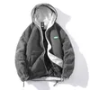 Männer Unten Parkas Winter Verdicken Warme Einfarbig Fleece Männer Koreanische Große Tasche Zipper Mit Kapuze Jacke Männlichen 4XL 221007