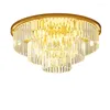 Chandeliers Luxury Modern Round Crystal Gold LED Chandelier Lighting Lustre Hanging Lamps Suspension Luminaire Lampen For Foyer