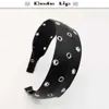 Headbands Vintage Gothic Headbands Eyelet PU Head Bands Rivet Matt Leather Punk Bezel Hairband Women Summer Turban Female Hair Accessory T221007