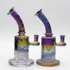 New Sandblasted Glass Bong Hookah Water Pipe Chrome Smoking Pipe with matrix perc