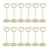 Décoration de fête Titulaire de table Porte-Po Clips pour cartes Numéro Stand Menu Image Place Pour Mémo Stands Fil De Mariage Petit Coeur Numéros MiniPar