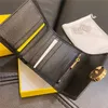 Vintage Round Letter Buckle Wallets Genuine Leather Designer Purse Card Holder Coin Bag Zipper Pouch Folding Wallet With Box