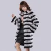 Women's Fur Faux Hight Quality Real Rex Rabbit Coat Winter Lady Long Style Jacket Women Fashion Warm Outerwear 221006