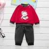 Vêtements Ensembles Bébé Garçons Filles Automne Marque Pull Pantalon Chapeau Velours Côtelé Belle Animal Motif Soild Combishort Infant Outfit 221007