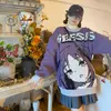 Sweaters Anime Girl Knitted Men Women Autumn Winter Loose Jumpers Y2K Hip Hop Streetwear Casual College Knitwear Pullover New Y2210