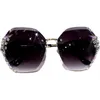 إطارات النظارات الشمسية أزياء العلامة التجارية تصميم خمر بدون إطار النساء الرجال الرجعية قطع عدسة التدرج نظارات شمسية الإناث UV400 221007