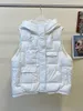 Kamizelki damskie Janveny Womin Winter Autumn Down Kamizel Black Stand Gilet Lose Puffer Kurtka Kobieta 90 kaczka w kamizelce bez rękawów 221007