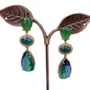 Stud Earrings Y.YING Natural Green Agate Apatite Crystal Drop Elegant Jewelry