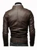 Hommes Cuir Faux Cuir Aelegantmis Hommes Faux Cuir Veste Hommes Col Montant Manteau Printemps Automne Casual Mince PU Veste Mâle Moto Biker Manteaux Survêtement 221007