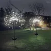 Party Decoratie Zonne -aangedreven Outdoor Grass Globe Dandelion Fireworks Lamp Flash String 90 /120 /150 LED voor Garden Lawn Landscape Holiday