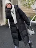 Damen Wollmischungen Damen Winterjacke mit Kapuze Lange Parkas Warmer weiblicher koreanischer verdickter Mantel Baumwolle gepolsterte Oberbekleidung Lässige Mode Schwarz Beige 221007