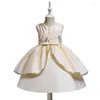 Meisjesjurken Elegant Princess Dress Flower Party For Birthday Kids Ball Jurk Wedding