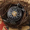 Montres de poche amour coeur forme main vent mécanique montre rétro creux squelette pendentif Steampunk hommes avec chaîne cadeau d'anniversaire