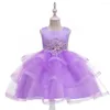 Girl Dresses Flower Bridesmaid Dress For Elegant Princess Evening Children's Party Wedding Kids Vestidos