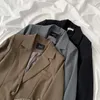 Kadın takımları blazers Koreli moda zinciri kuşaklı blazer ceket kadınlar sokak kıyafeti vintage uzun kollu gevşek takım katlar bahar gündelik tasarım dış giyim 221007