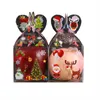 Decorazione natalizia Confezione regalo Scatola di caramelle trasparente in PVC Confezione di Babbo Natale Pupazzo di neve Scatole di mele Forniture per feste 4 stili