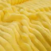 Blanket Super Soft Flannel For Beds Solid Striped Throw Sofa Cover Bedspread Winter Warm yellow 221007