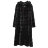 Women's Fur The Winter Haining Female Cap Mink Mid-long Skin Overcoat Korean