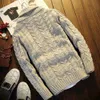 Sweaters Men Coat Casual Thicken Cardigan Button Up Pure Color Chunky Knit Fashion Clothing Hood Y2210