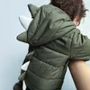 Strampler Baby Winter Overalls Dinosaurier Baumwolle Gepolsterte Kleinkinder Mit Kapuze Reißverschluss Strampler geboren Warme Dicke Einteilige Kleidung für Jungen Mädchen 221007