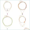 Naszyjniki wiszące z koralikami Naszyjnik dla kobiet Asymetryczny Pearl Choker Boho Mtilayer Naszyjniki imprezowe 181 D3 Drop dostarczenie dhxcb