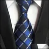 Cravatte da uomo firmate Cravatte da uomo 38 Collo in seta design 8 cm Plaid a righe per uomo Formale Business Wedding Party Gravatas 254 R2 Drop Deliv Dhrvs