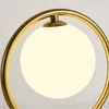 Table Lamps Modern LED Table Lamps Brass Galss Lights Bedside Reading Desk Lamp Fixture Bedroom Hotel Home Decor Round Ring Desk Lights G230522