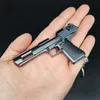 Alloy Gun Miniature Model 1-3 Desert Eagle Gun Black Plated Keychain Pistol Pendant Mini Toy Gun For Adult Gift 1982