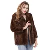 Pelliccia da donna finta inverno donna vera pelliccia di visone naturale giacca da donna di lusso a maniche lunghe cappotto moda casual capispalla spessi vestiti caldi 221006