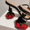 Chaussures habillées 8 cm chaussures de créateurs de luxe Chic Point mode Rose talons femmes sandales 2022 été Novedad pantoufles fête mariage femme diapositives T220927