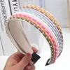 Hoofdbanden proly nieuwe mode dames hoofdband regenboog touw gevlochten brede randband volwassen zomer tulband casual haaraccessoires groothandel T221008