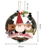 Nouvelle décoration de couronne de rotin de Noël Santa Elk Circle Pendentif Scène Mise en page Cadeaux de fête RRE14737