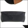 Sunglasses Cases Bags Wholesale Black Sun Glasses Case Retro Brown Leather Sunglasses Box Discount Fashion Eye Pouch Without Cleanin Dhd3E
