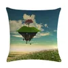 Pillow Beautiful Scenery Cover Fantasy Air Balloon For Home Sofa Chair Decorative Square Pillowcase TX99