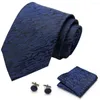 Bow Ties Brown Tie Sets Design for Men Plaid Dot Paisley zakdoek manchetknopen Zakelijke bruiloft nek