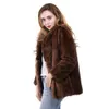 Pelliccia da donna finta inverno donna vera pelliccia di visone naturale giacca da donna di lusso a maniche lunghe cappotto moda casual capispalla spessi vestiti caldi 221006