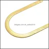 Kettingen 10 mm brede slang botketen Geelgoud gevulde mannen Verklaring Herringband ketting 60 cm 2072 Q2 Drop levering 2021 Sieraden nek DHZ0T