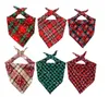 Hondenkleding Dogs Bandana Kerst Buffalo Plaid Snowflake Pet Scarf Triangle Bibs Kerchief Costume Accessoires voor kleine honden katten RRB16086